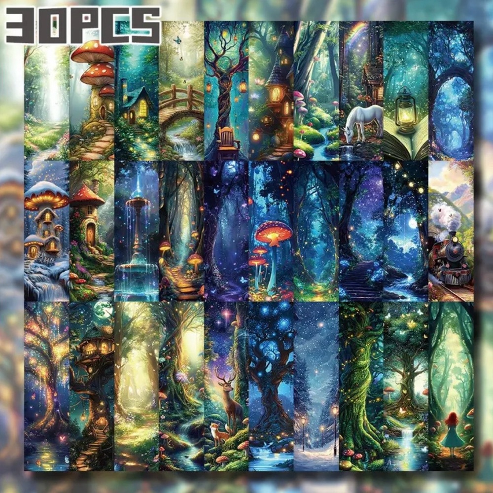 Brand New 30pcs Mysterious Forest Themed Non-Repeating Design